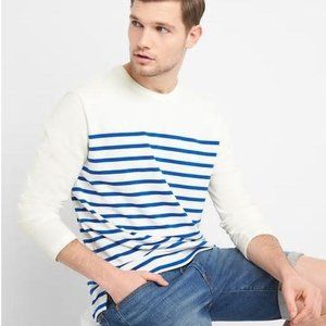 NWT GAP Mens Crewneck T-Shirt L Heavyweight Striped
